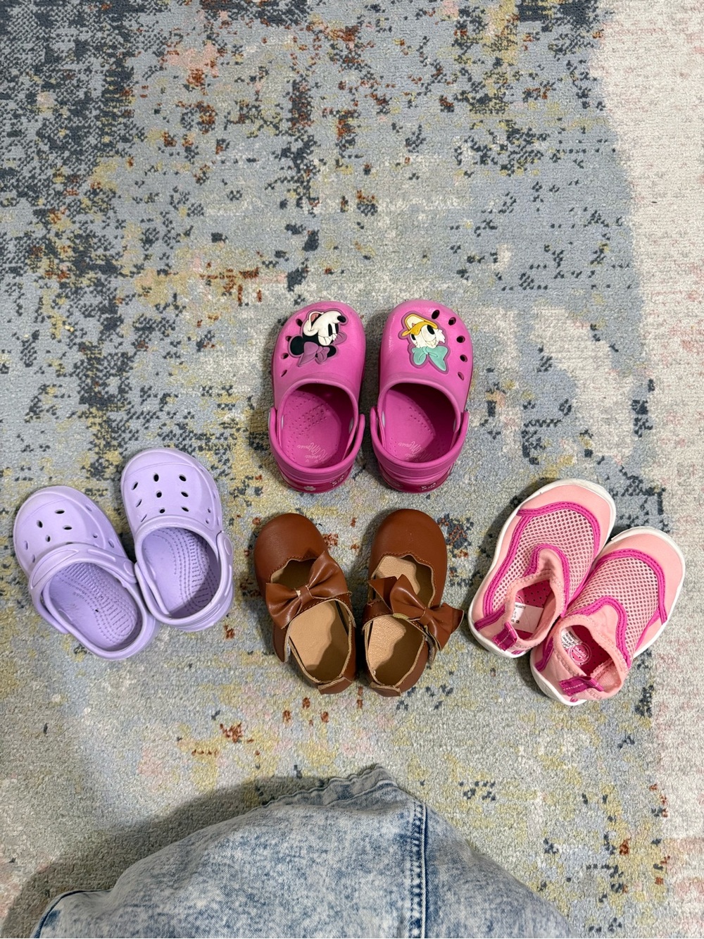 CROCS Kids Pink Character Clogs with Back Strap